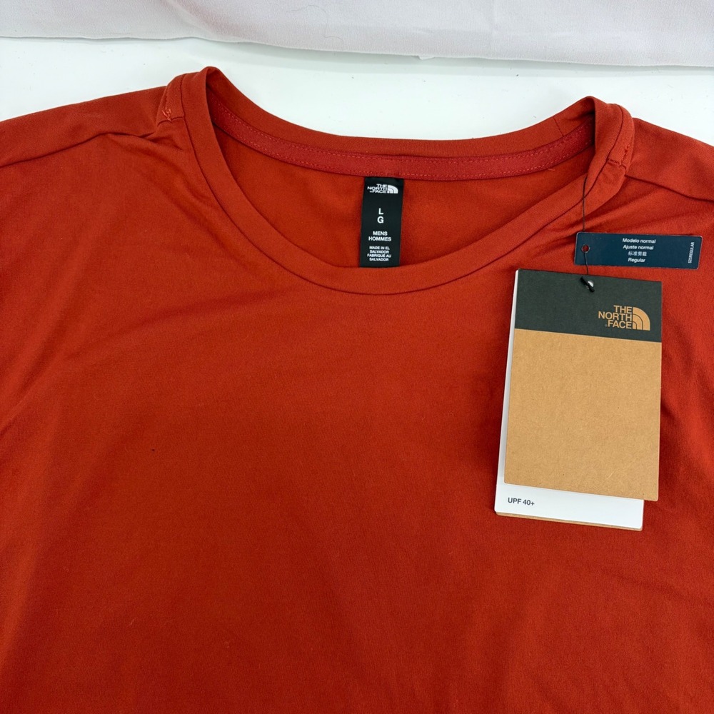 The North Face Mens Dune Sky SS Crew T-Shirt Iron Clay Orange NF0A86QVG6I L